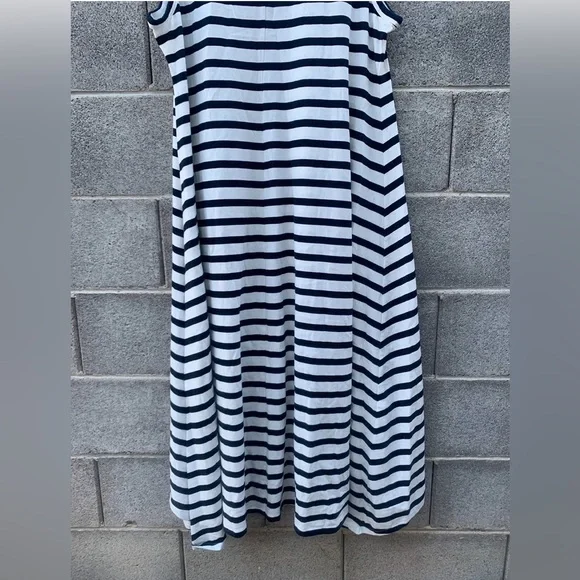 J Crew 3X High-Low Maxi Tank Dress In Navy White Stripe Nautical Vacation A0477 - Picture 8 of 13